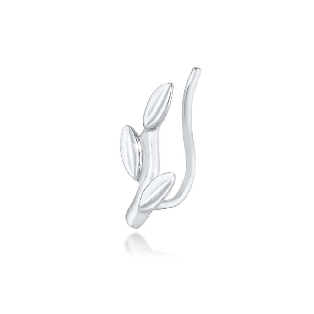 Elli Elli Boucles d'Oreilles Ear Climber pour dame feuille Look Nature et 925/1000 arg Boucles d'oreilles