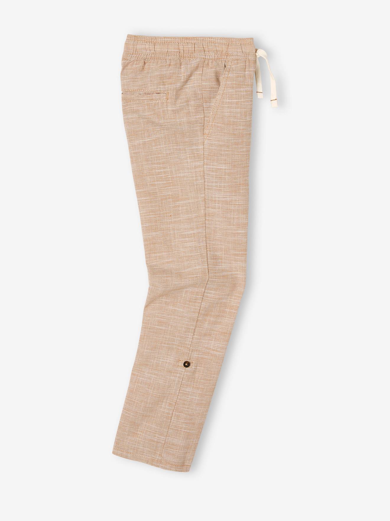 Vertbaudet Jungen 3/4-Hose, Beinlänge verstellbar Oeko-Tex - beige meliert
