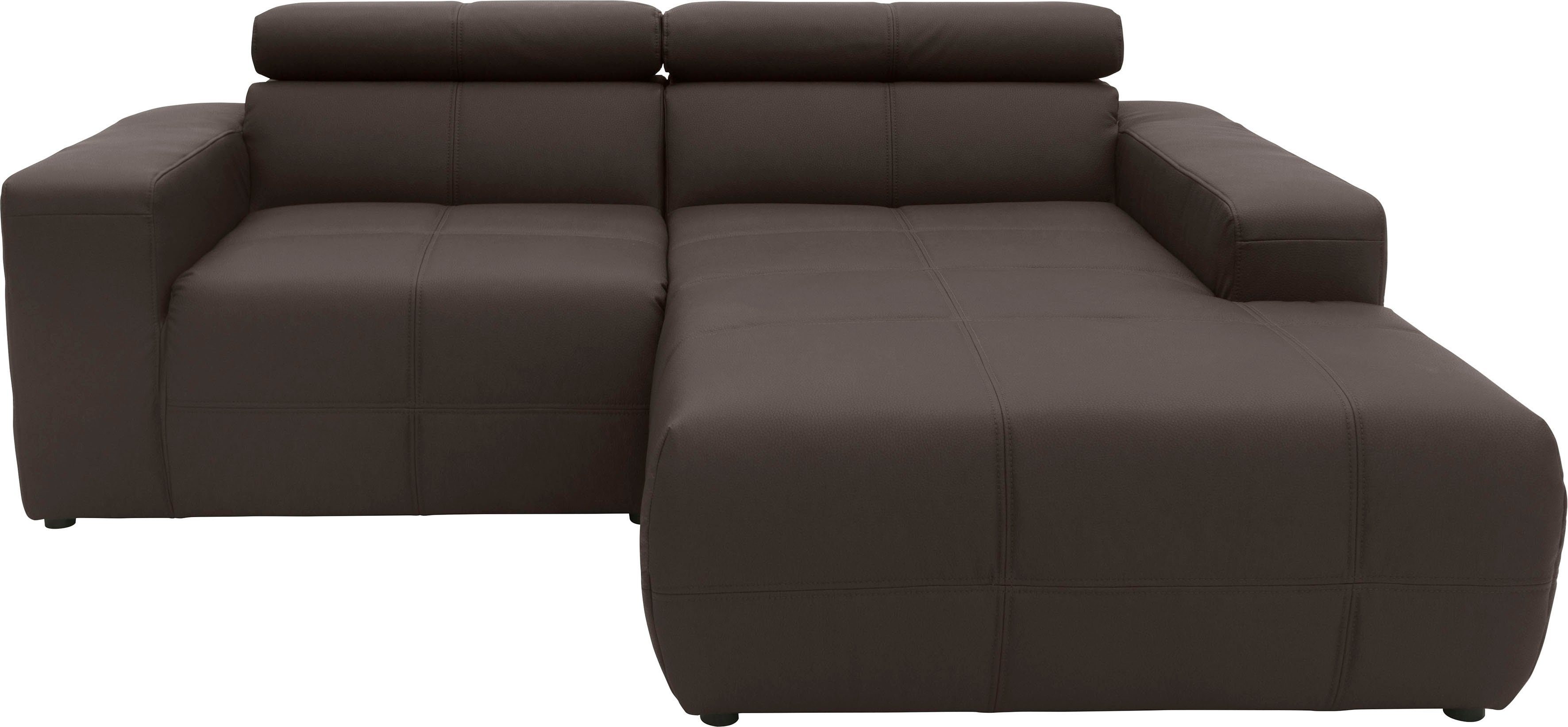 DOMO collection Ecksofa Brandon, Mit Kopfteilverstellung, auch in Leder und Cord
