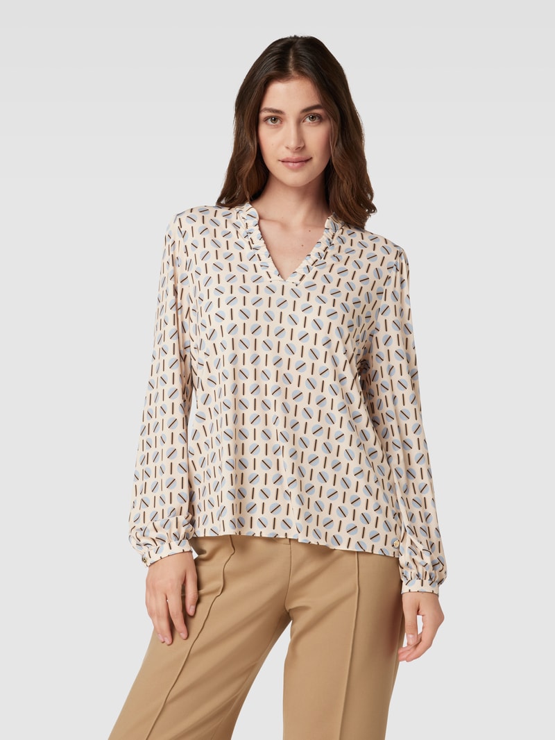 Blusenshirt mit Allover-Muster in ecru