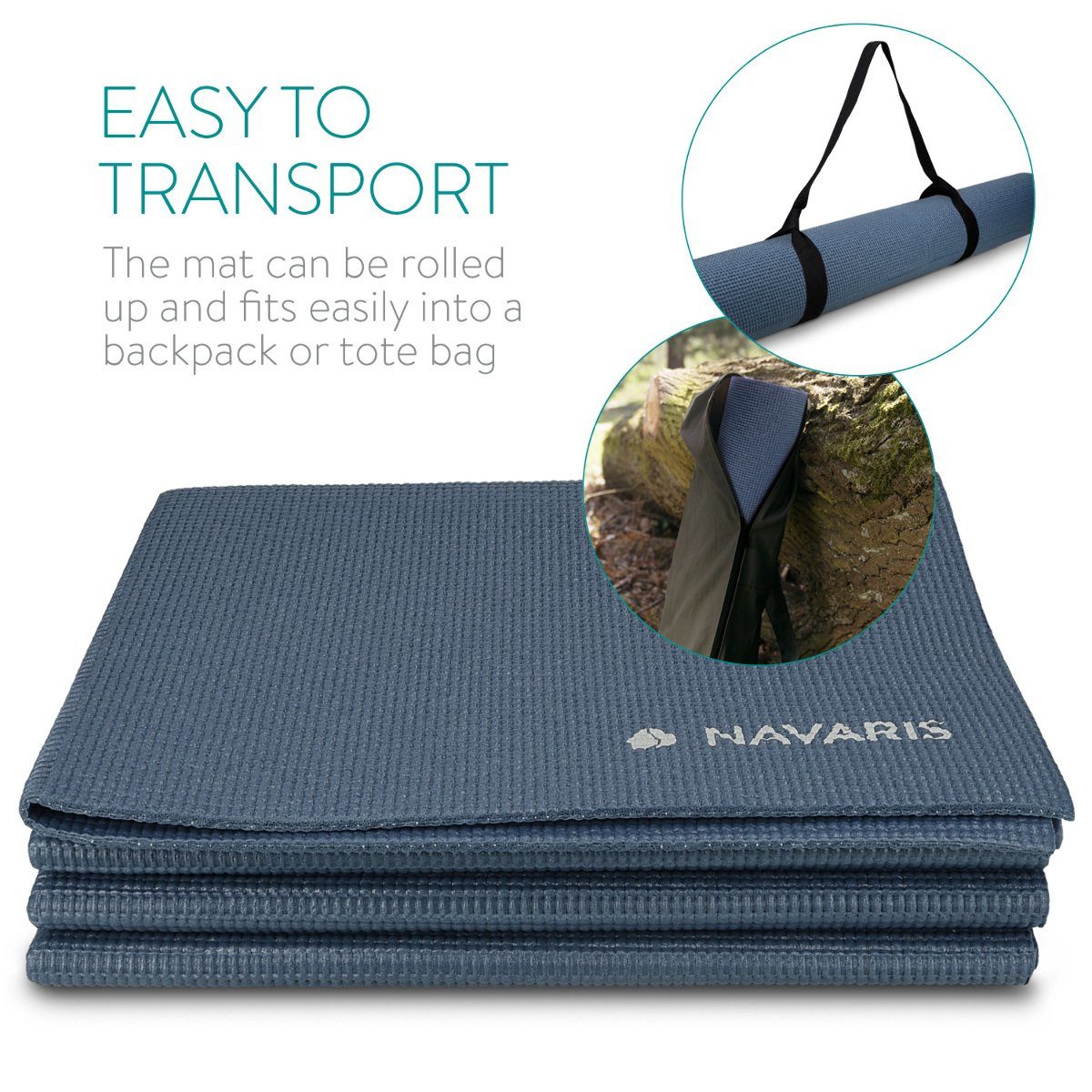 Navaris Yogamatte Klappbare Yoga Matte - 4mm rutschfest - Pilates, Gymnastik, Sport