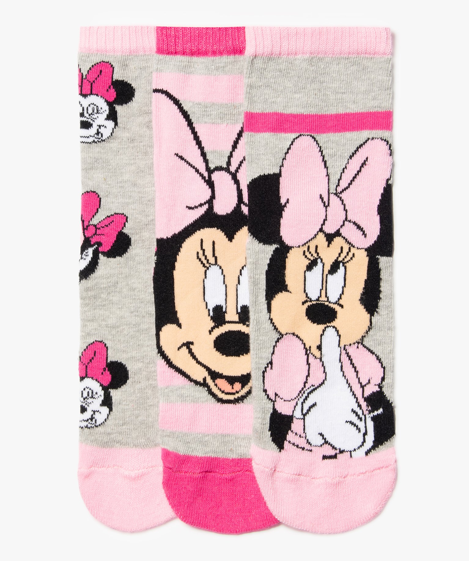 Chaussettes fille à motifs Mickey et Minnie (lot de 3) - Di... rose | GEMO