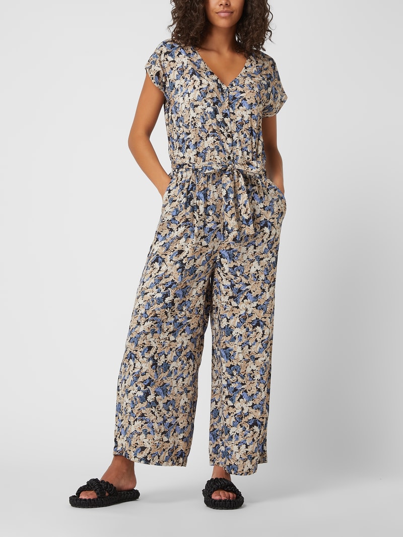 Jumpsuit mit floralem Muster Modell 'Bettina' in royalblau