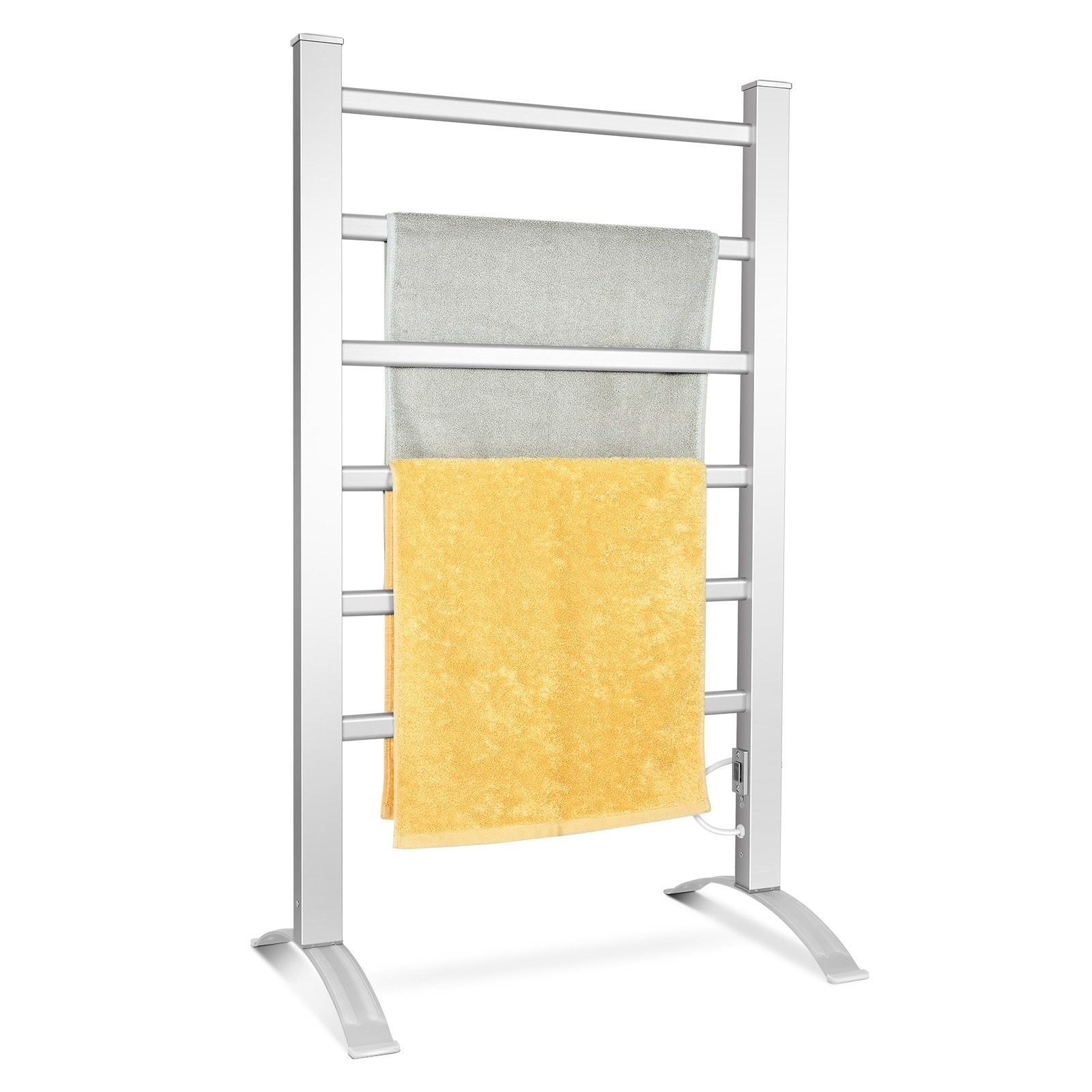 COSTWAY Heizkörper, 100W, mit 6 Stangen, freistehend & wandmontiert, 45℃-50℃