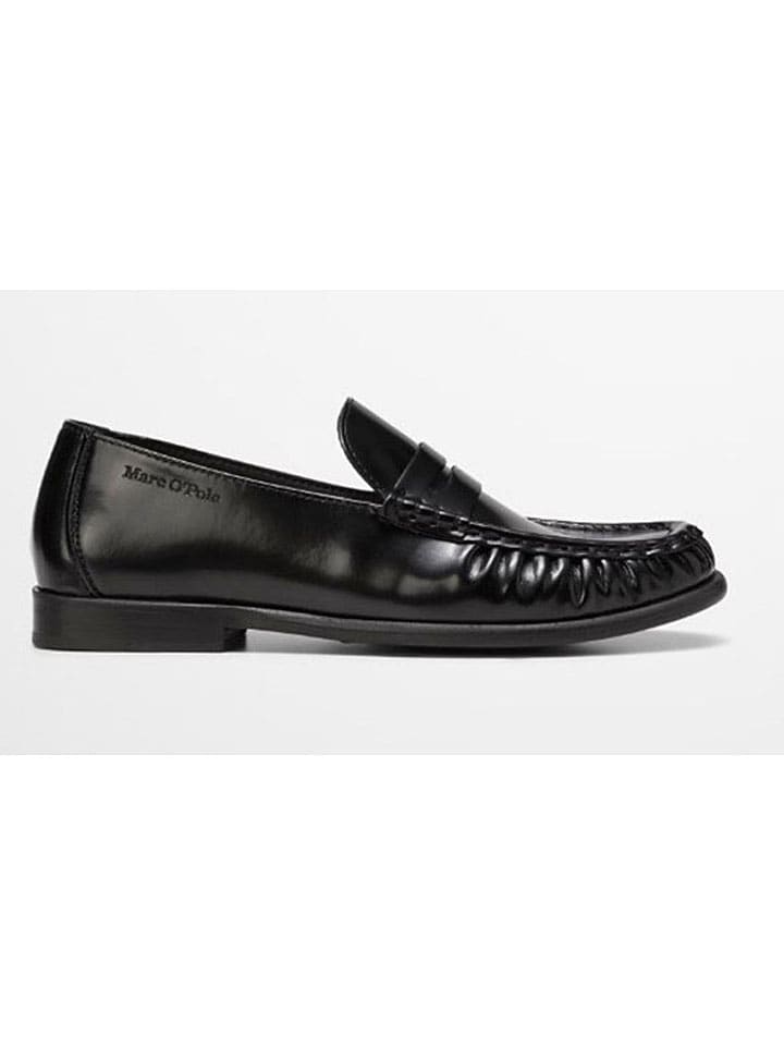 Marc O'Polo Shoes Leder-Mokassins in Schwarz günstig kaufen