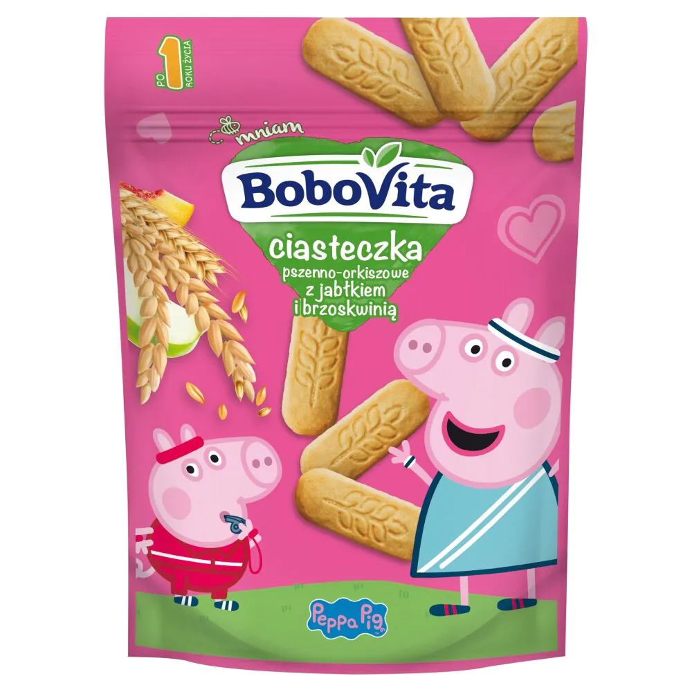 Bobovita Æble + Fersken - Hvede-speltkager 150 g