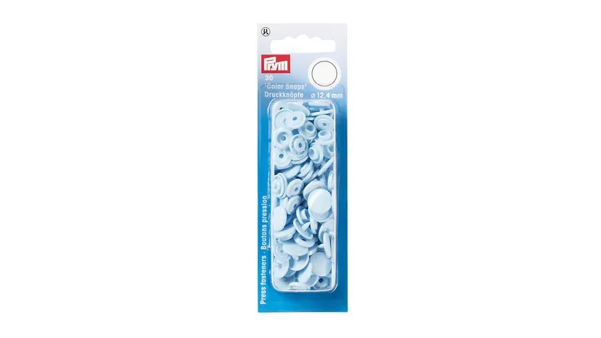 Prym nähfreie Druckknöpfe Color Snaps rund 12,4 mm hellblau hellblau