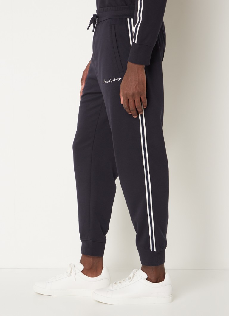 Armani Exchange Tapered fit joggingbroek a logoborduring en steekzakken