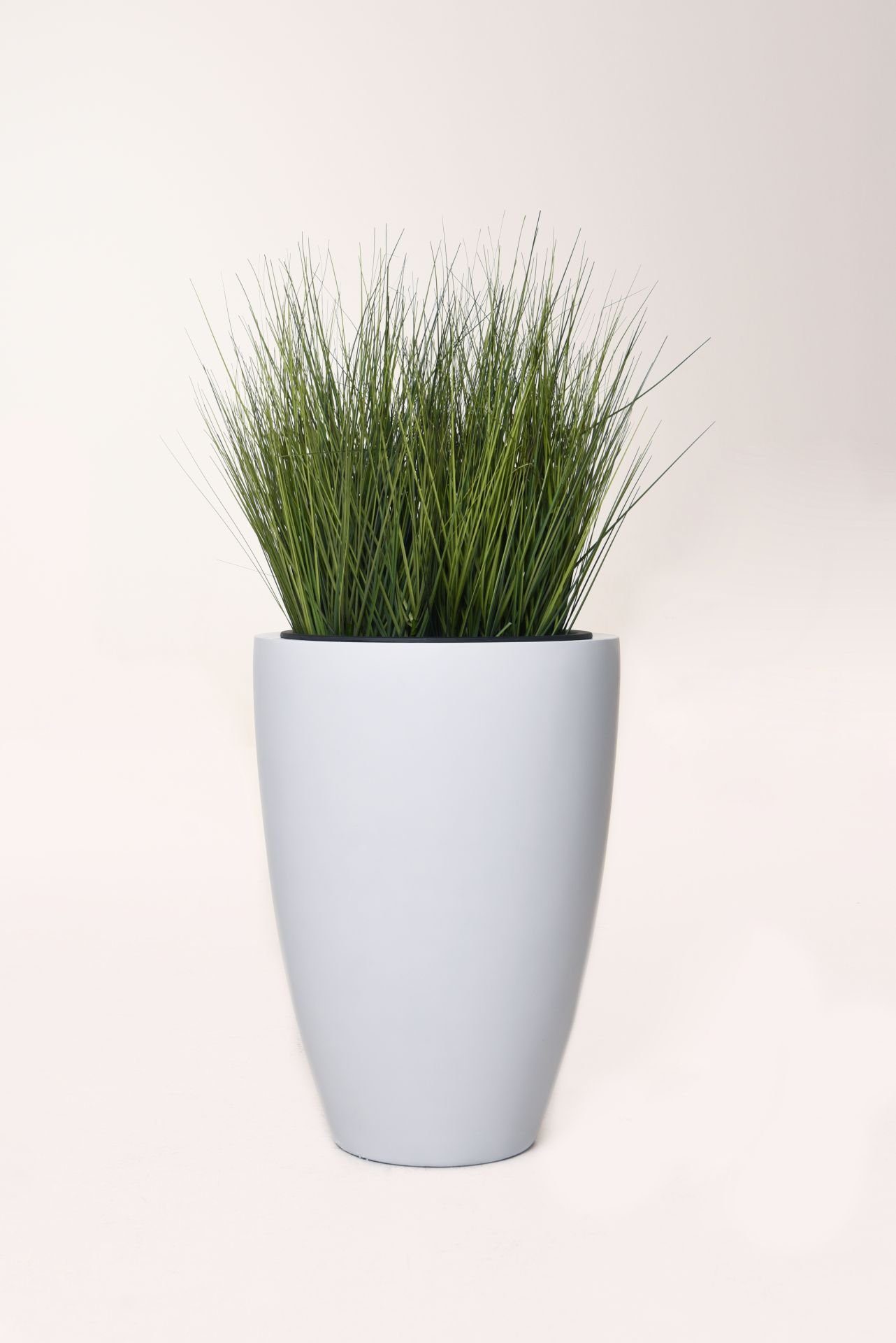 VIVANNO Pflanzkübel Pflanzkübel Pflanzgefäß Blumenkübel Fiberglas OPALA weiß matt - 40x55