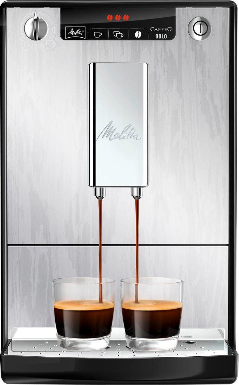 Melitta Kaffeevollautomat Solo® E 950-111, Organic Silver, Perfekt für Café crème & Espresso, nur 20cm breit