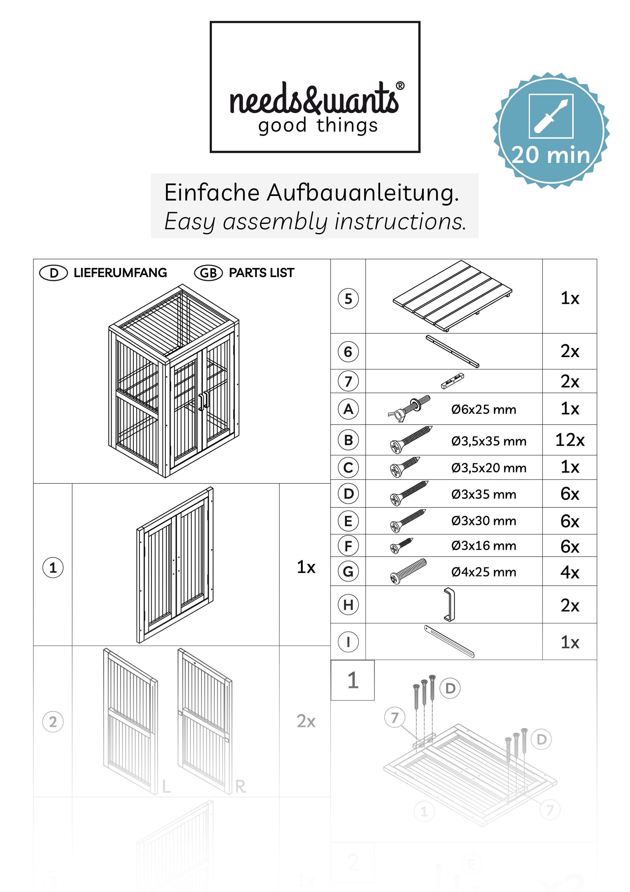 needs&wants® Gewächshaus Mini Treibhaus klein winterfest aus Holz für Balkon Garten Zimmer Indoor, Frühbeet Hochbeet Anzucht Aufzucht von Pflanzen Pflanzschrank Anzuchthaus, 56x43x76 cm, Polycarbonat, braun