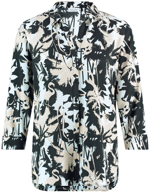 Gemusterte 3/4 Arm Bluse aus nachhaltigem Material
