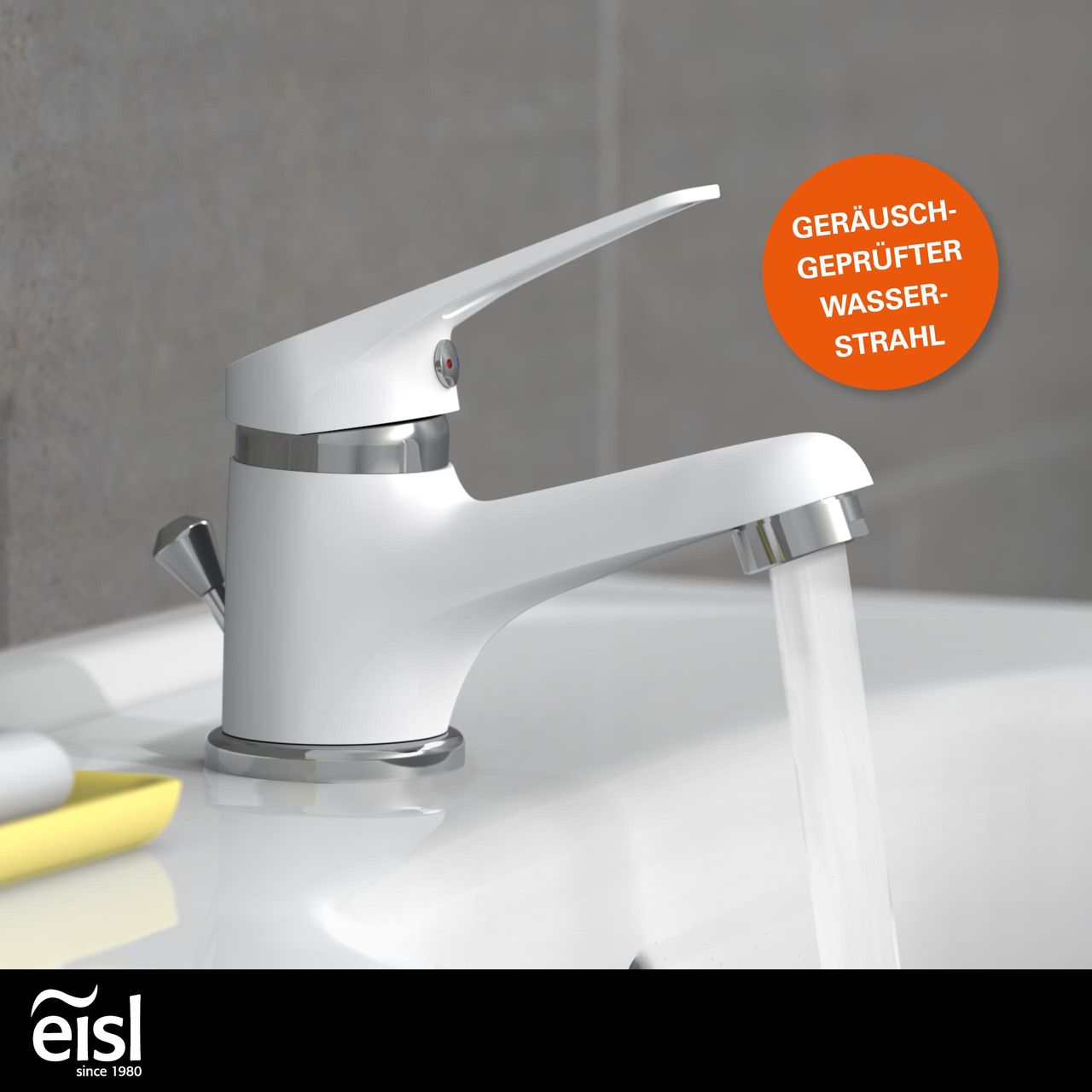 Eisl SPEED Waschtischarmatur mit Zugstange, Wasserhahn Bad mit Ablaufgarnitur, Mischbatterie Waschbecken