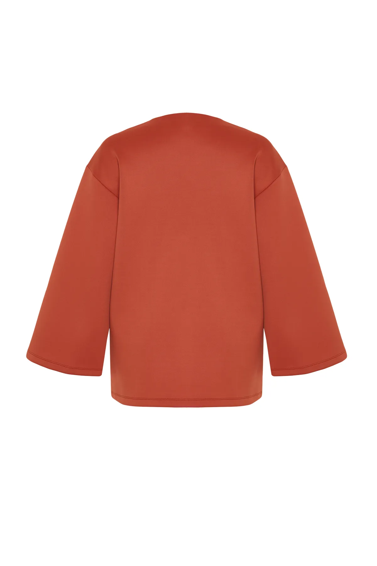 Trendyol Modest  Kachelförmiger Frontreißverschluss, detailliertes, stilvolles Taucher-/Scuba-Strick-Sweatshirt TCTSS24UK00032