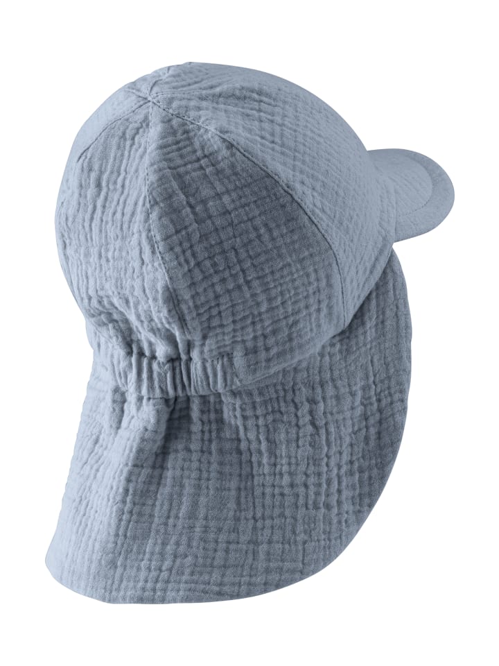 Sterntaler Schirmmütze mit Nackenschutz Musselin in blaugrau günstig kaufen