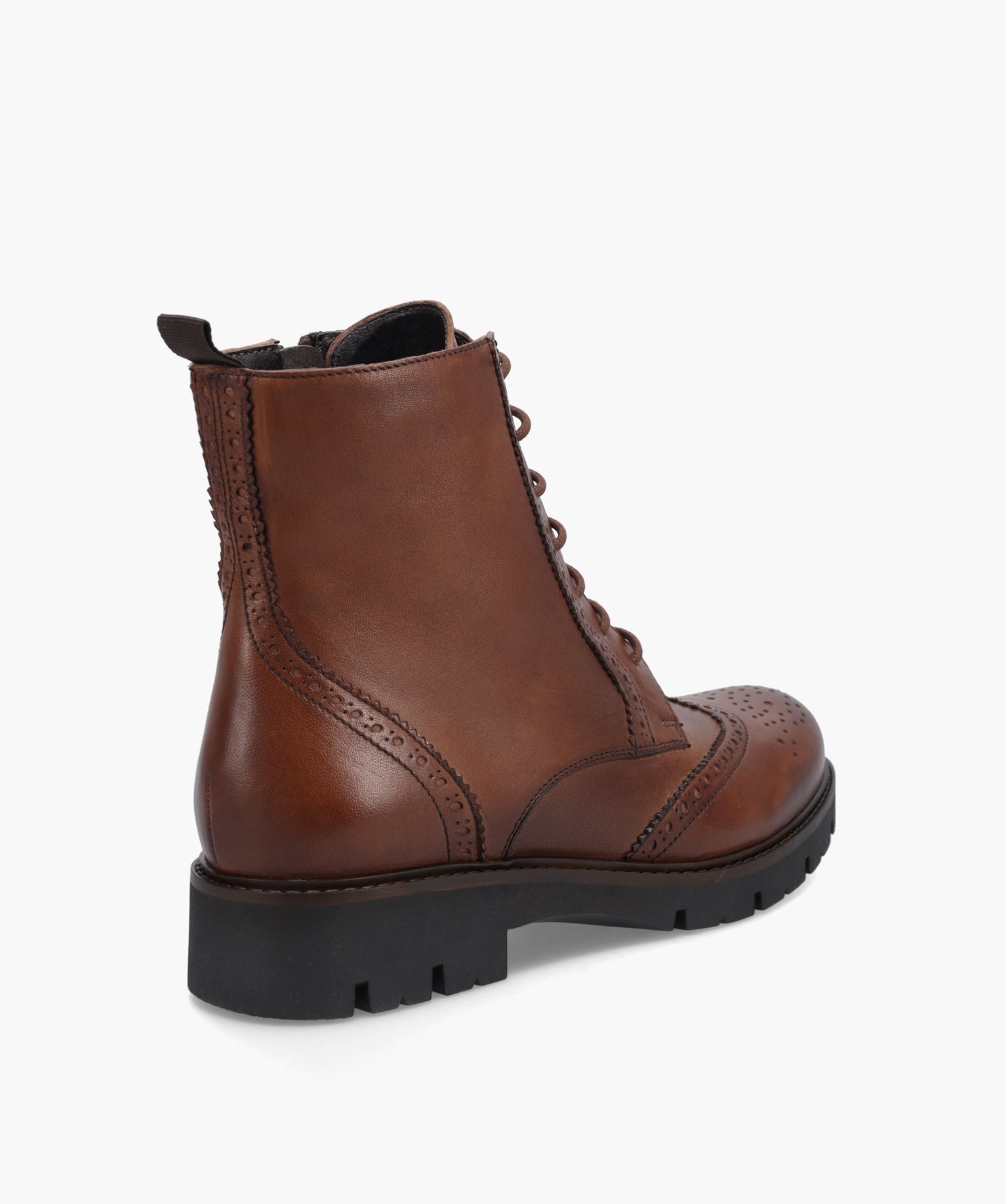 Boots fille dessus cuir à lacets et semelle crantée – Ta... marron | GEMO