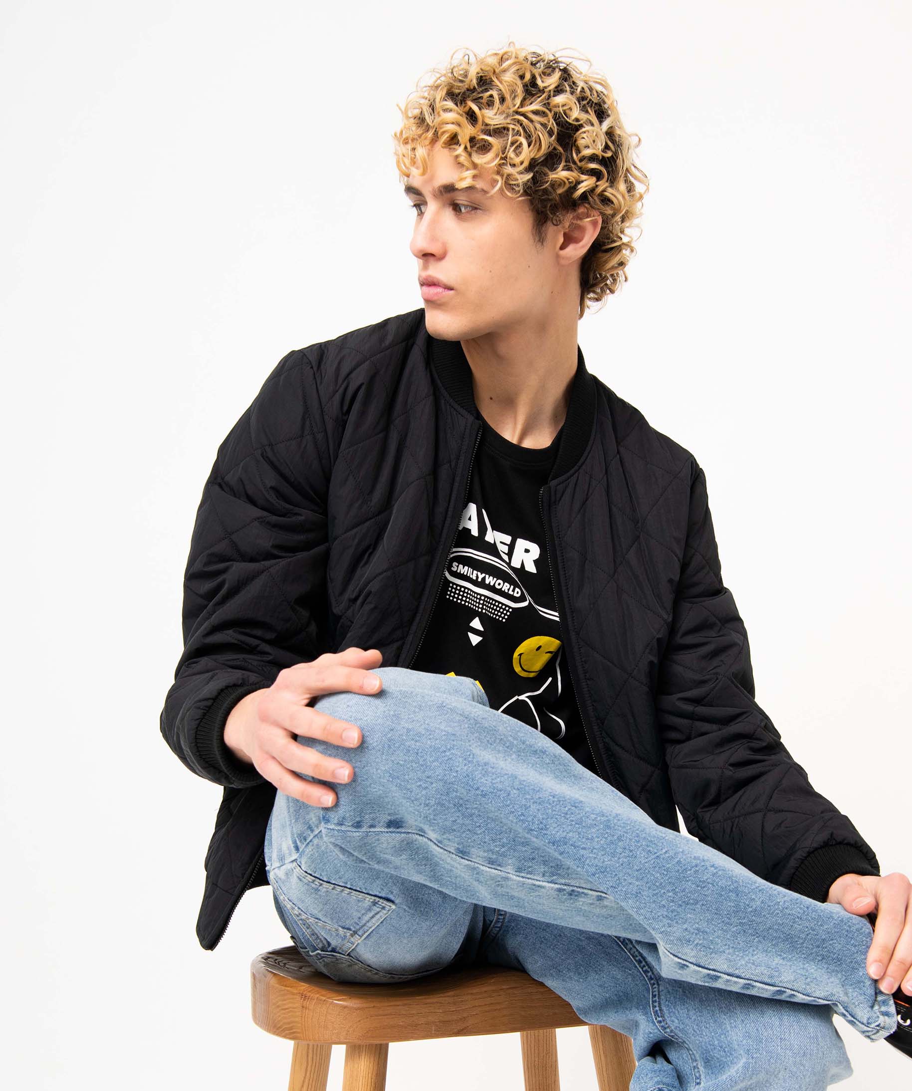 Jean homme style charpentier en denim délavé bleach | GEMO