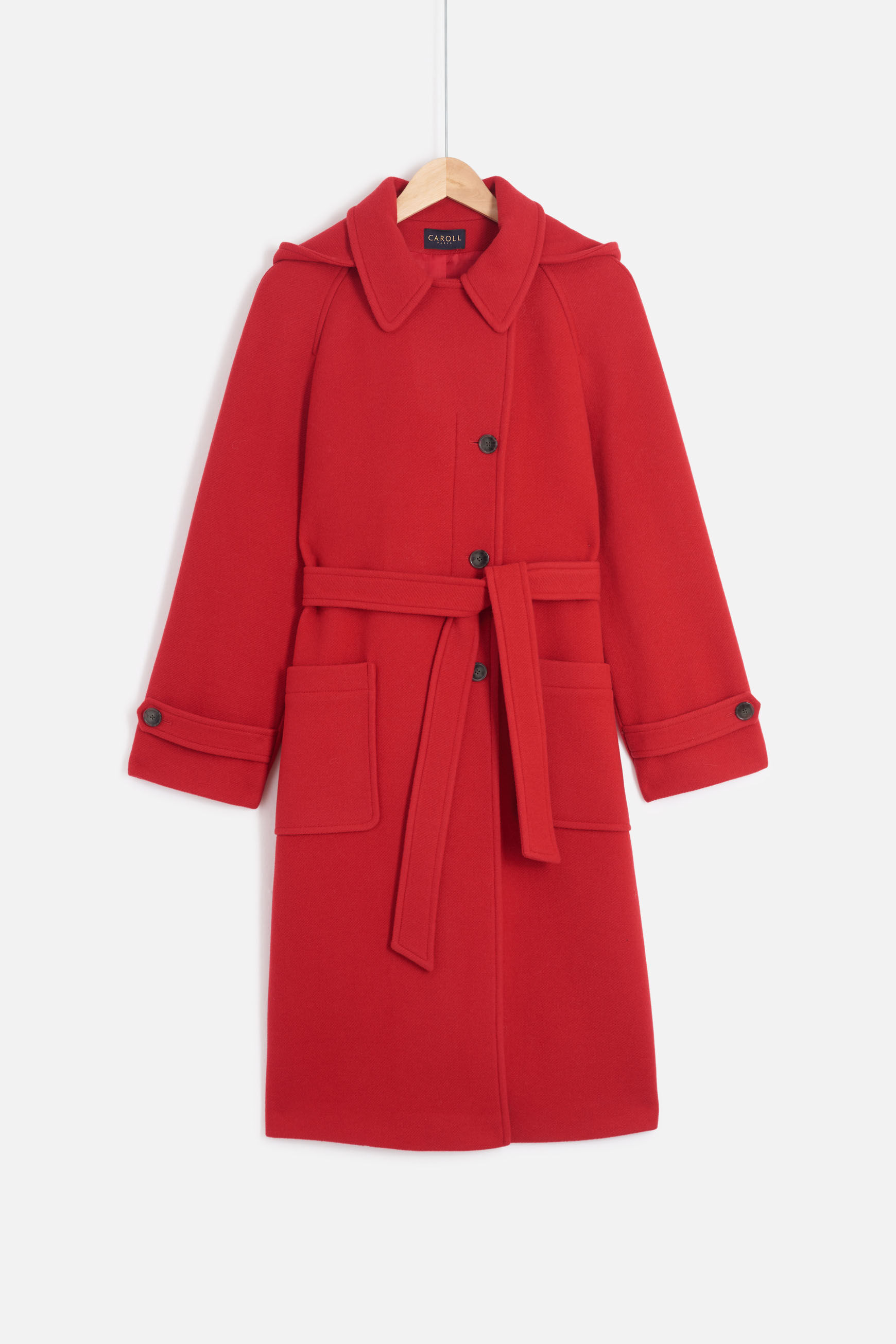 manteau quentin rouge femme