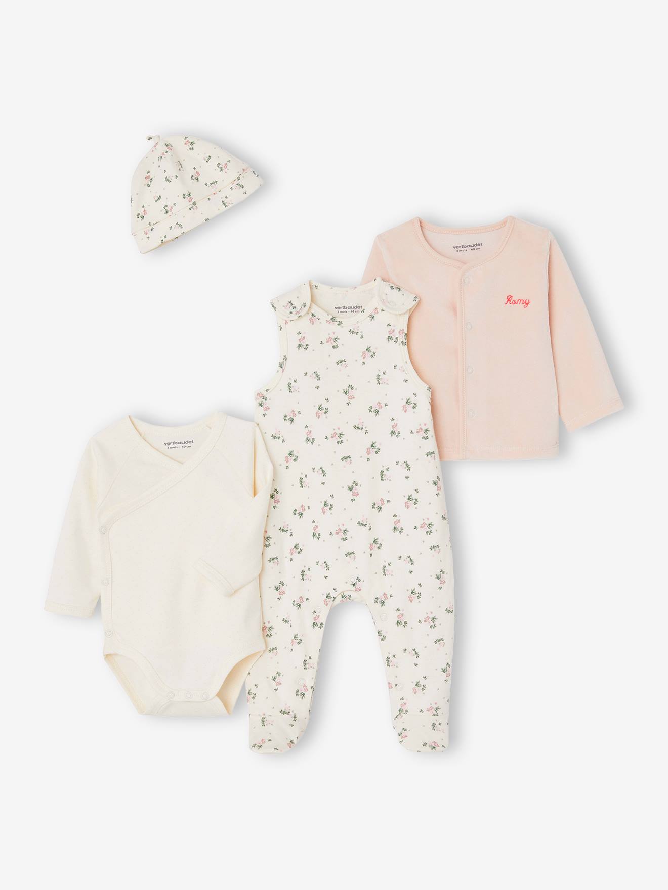 Vertbaudet 4-teiliges Baby Geschenk-Set, personalisierbar Oeko-Tex - himmelblau
