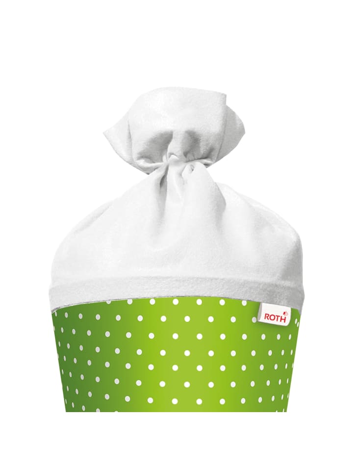 ROTH Bastel-Schultüte groß grün weiße Punkte 70 cm in Weiß günstig kaufen onesize