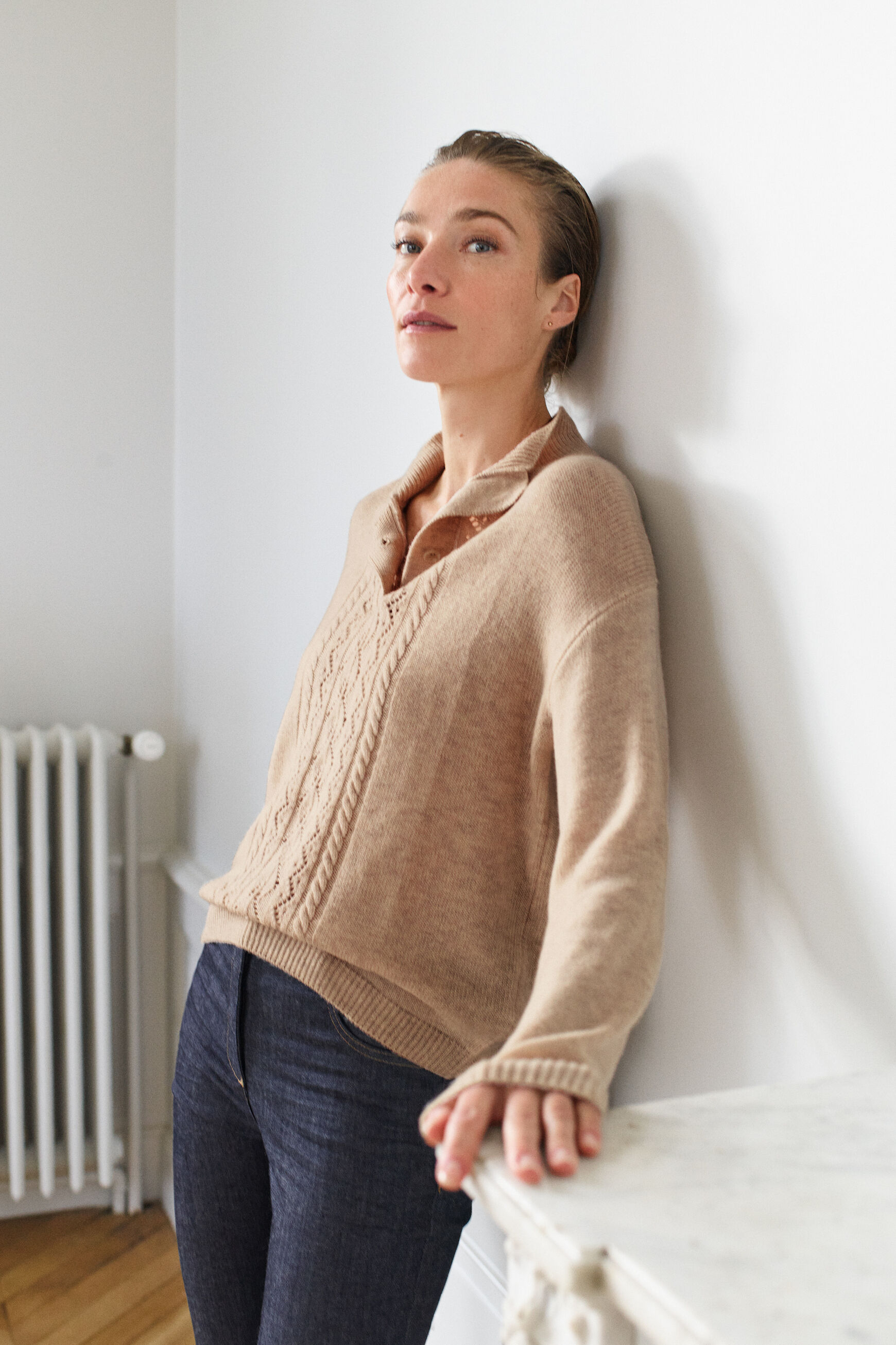 pull florine 100% laine beige femme