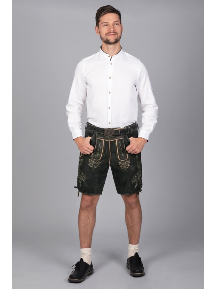 Edelnice Kurze Wildbock Lederhose Friedl in schwarz günstig kaufen