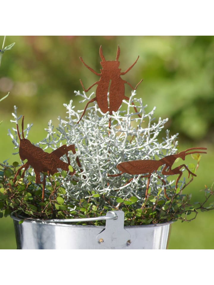 UNUS 5er Set Gartenstecker Rost Insekten in Braun günstig kaufen onesize