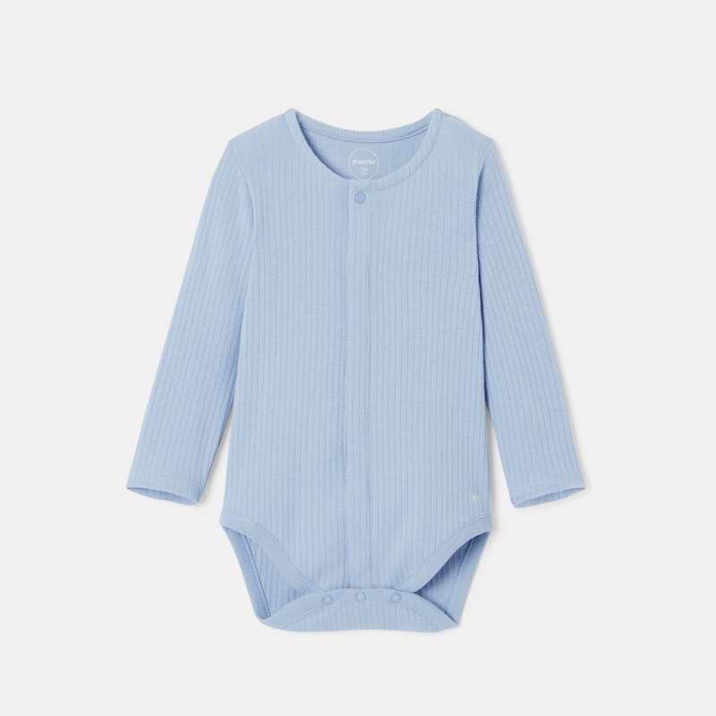 Body manches longues en coton bio bleu naissance Absorba