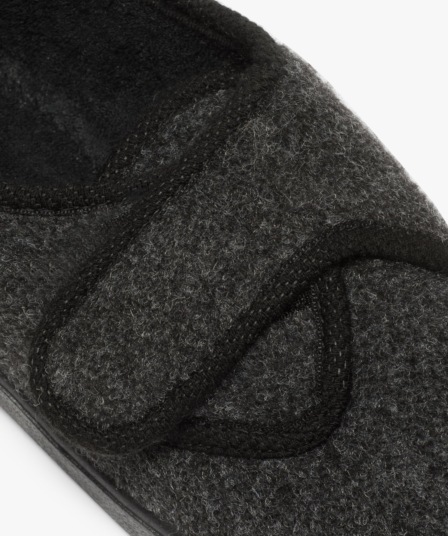 Chaussons homme à fermeture scratch noir | GEMO