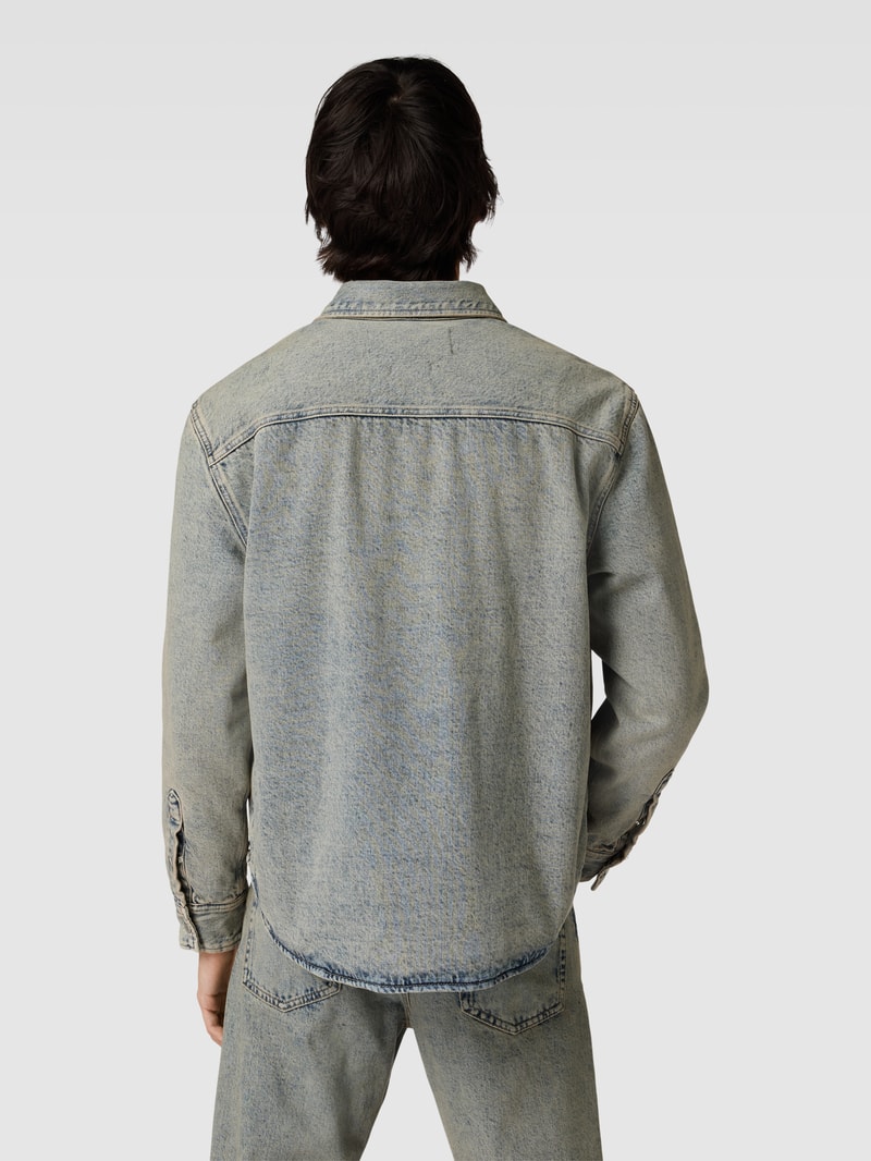 Regular Fit Freizeithemd in Denim-Optik in jeans