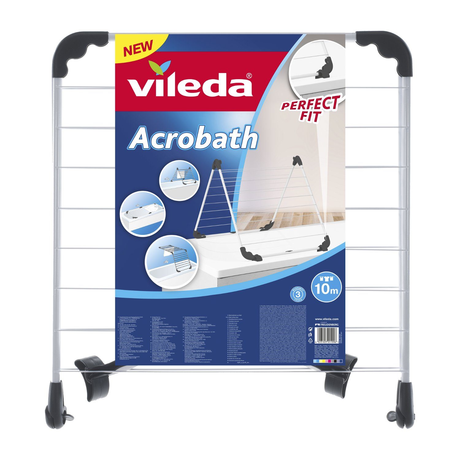 Vileda Badewannen-Wäscheständer 157233, Badewannentrockner Acrobath Bad