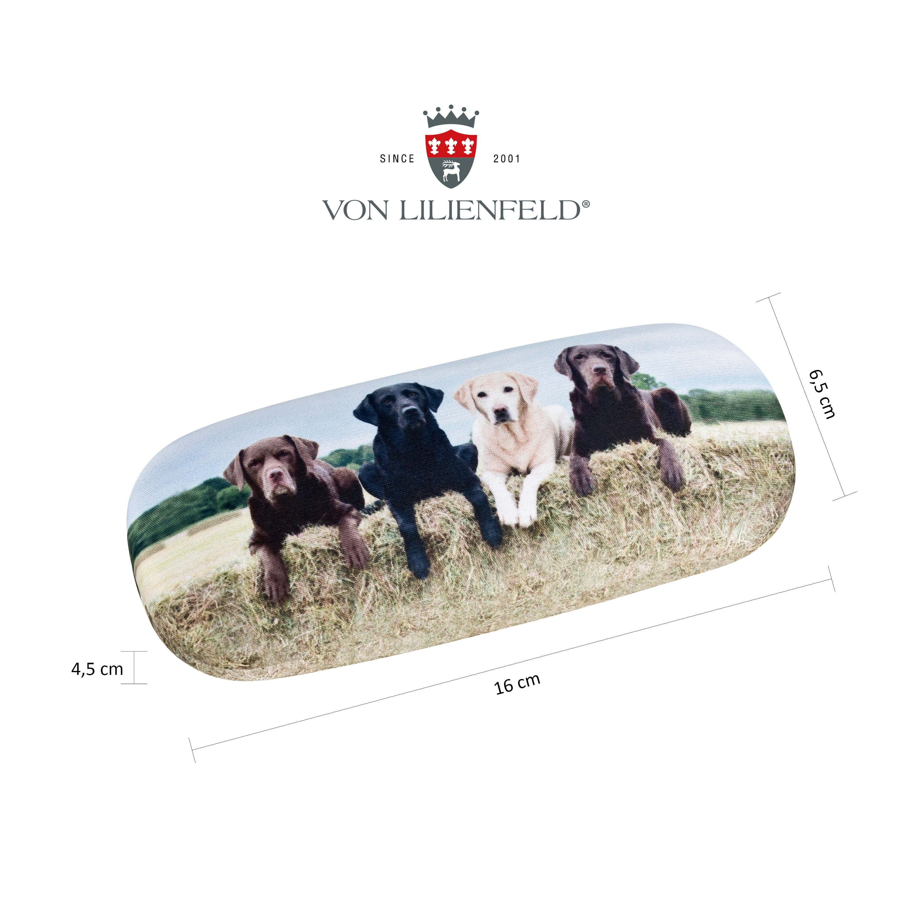 von Lilienfeld Brillenetui Brillenetui Labrador Retriever Hund Brillenbox, stabiles mit Mikrofaser bezogenes Hardcase