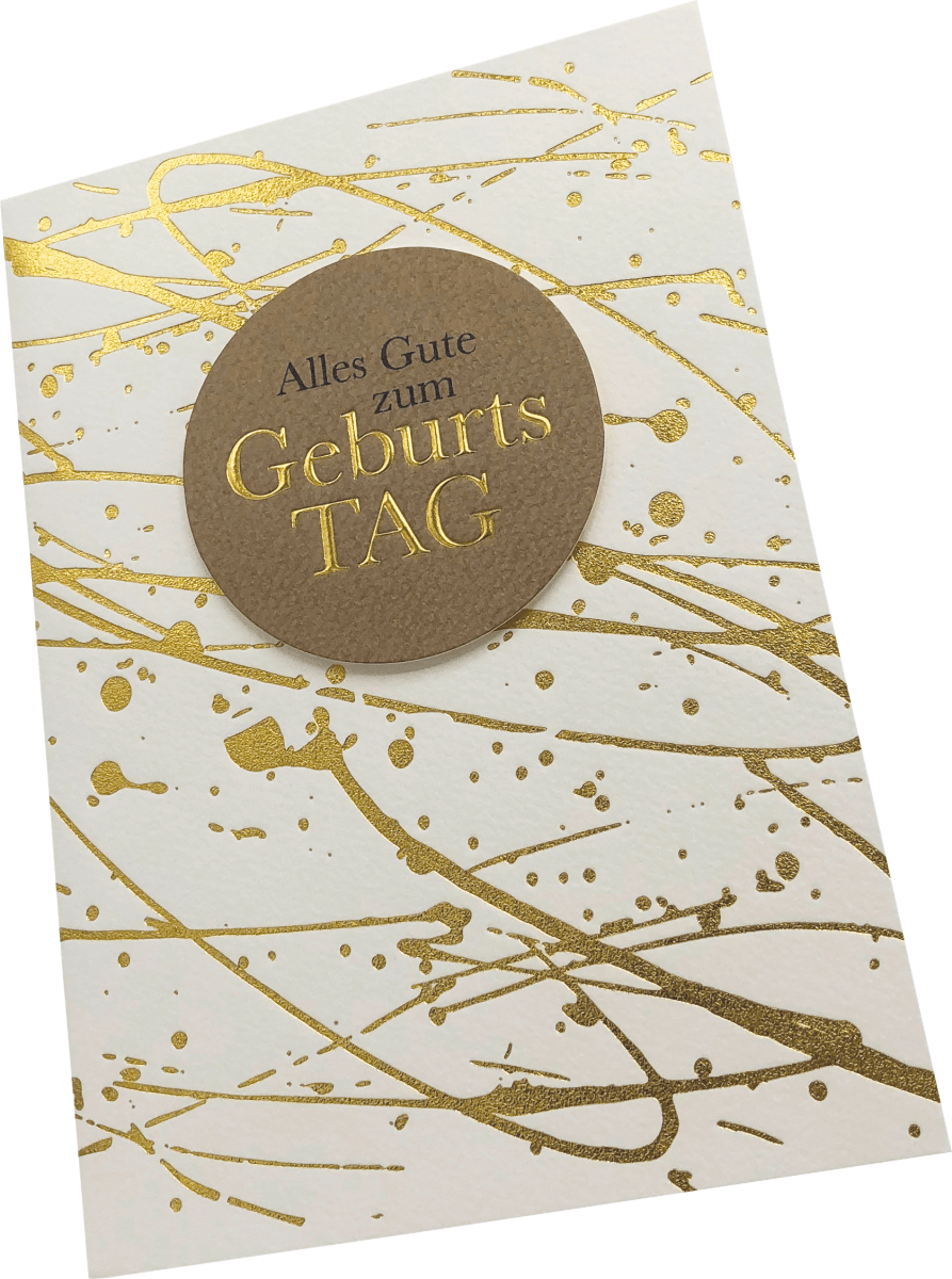 Grußkarte Geburtstag Goldfolienprägung, 1 St
