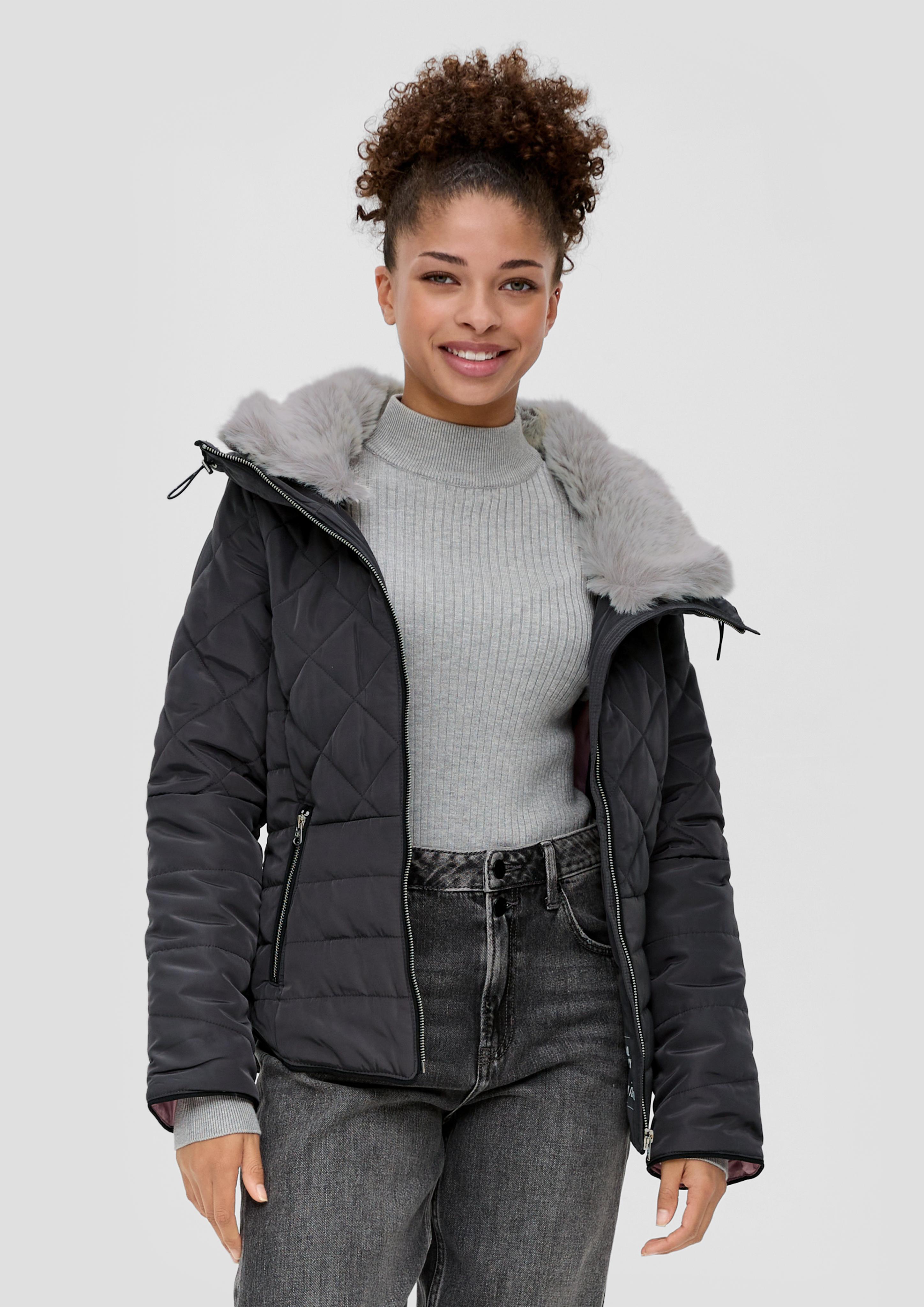 Steppjacke mit abnehmbarem Fellkragen  2115525-9858