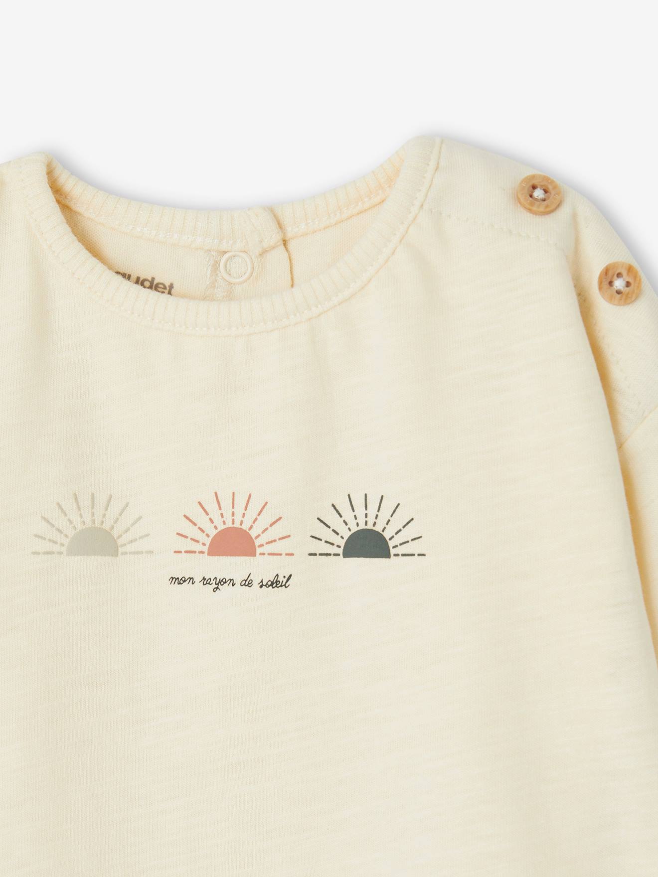 Vertbaudet Baby Shirtbody aus Bio-Baumwolle - wollweiß