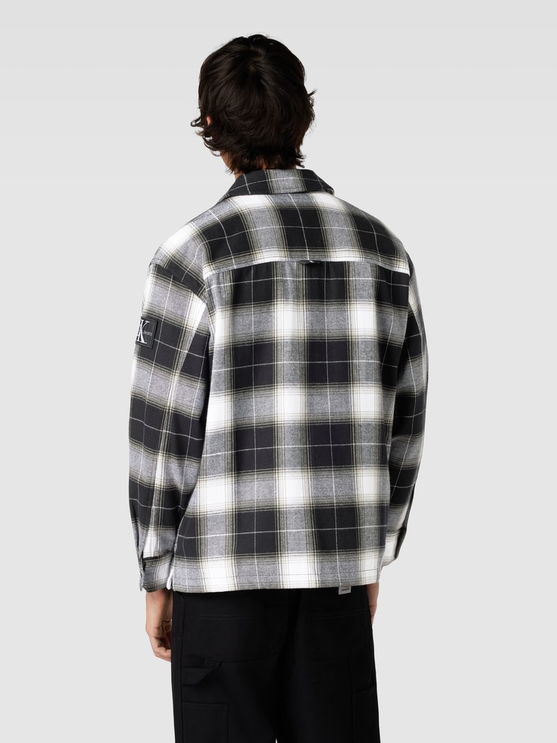Hemdjacke mit Tartan-Karo Modell 'CHECK' in black