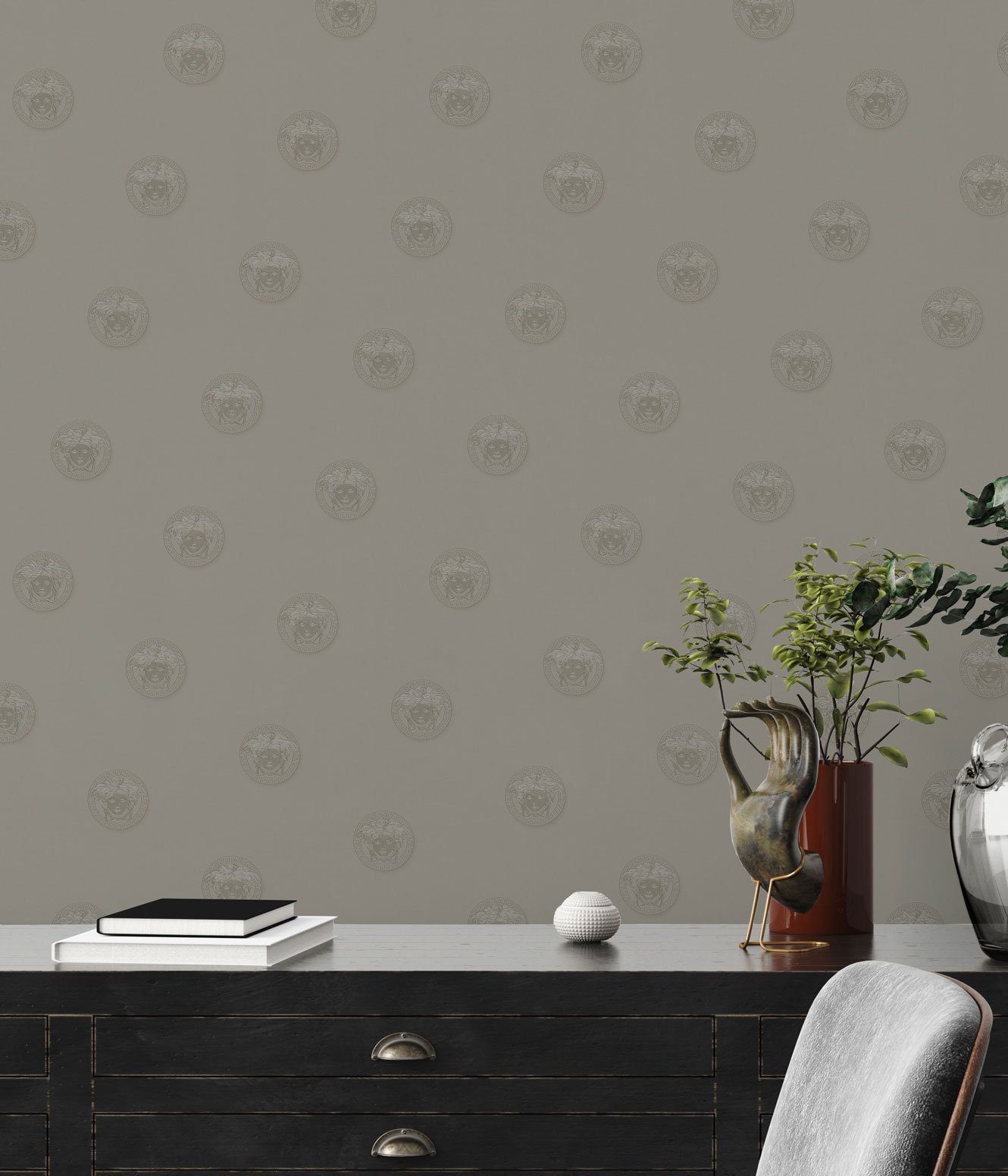 A.S. Création Vinyltapete, Versace Home Designtapete Grau 348623 Luxus Vlies Designertapete