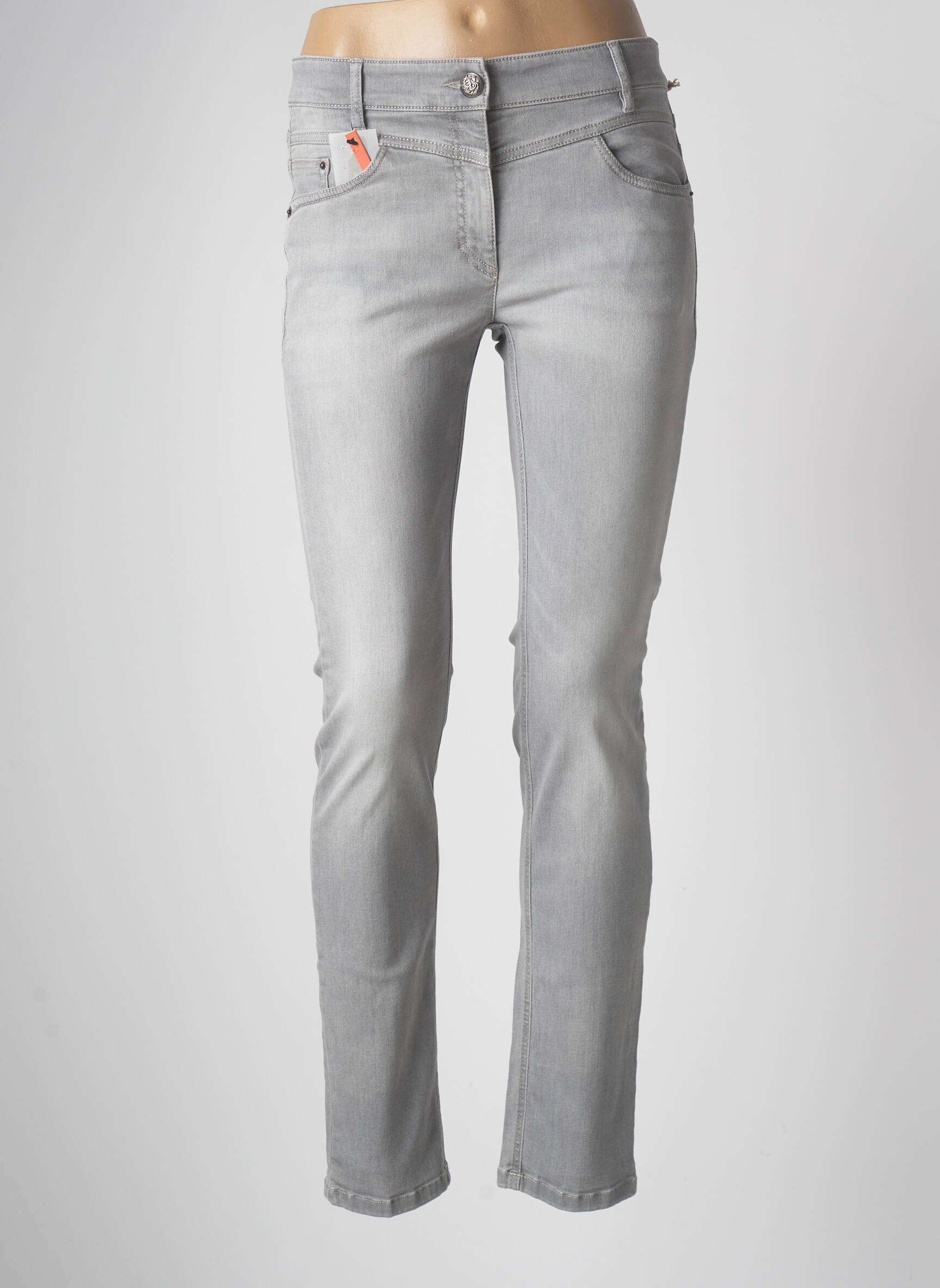 Zerres Jeans Coupe Slim Femme couleur gris