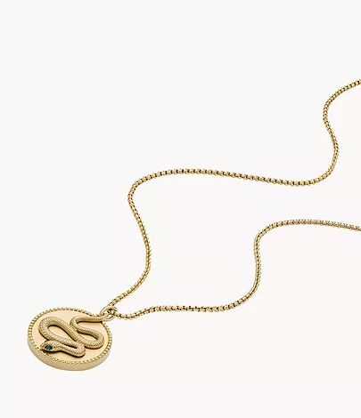 Fossil Kette Lunar New Year Anhänger Edelstahl goldfarben