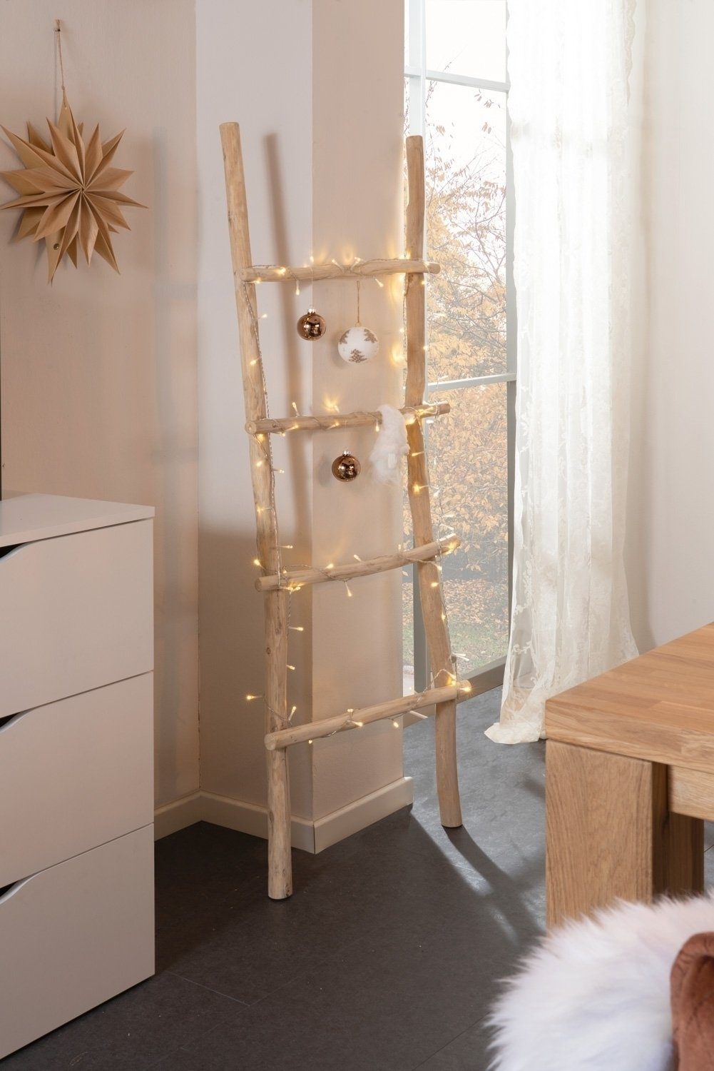 Dekoleiter DELIA, B 50 x H 150 cm, Holz, mit 4 Stufen