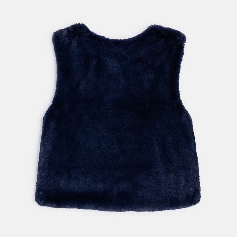 Boléro en fausse fourrure bleu fille