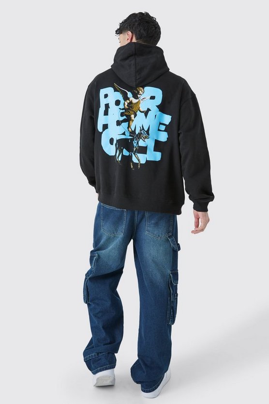 Oversize Hoodie mit Dog Angel-Print