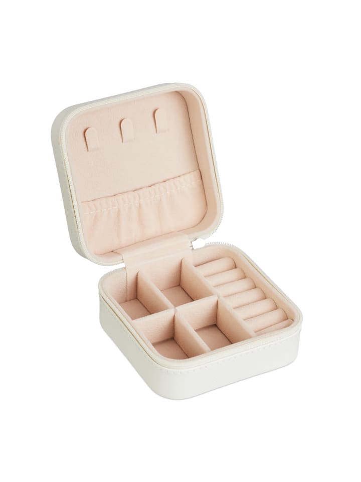 relaxdays Schmuckkästchen in Weiß - (B)10 x (H)5 x (T)10 cm günstig kaufen onesize