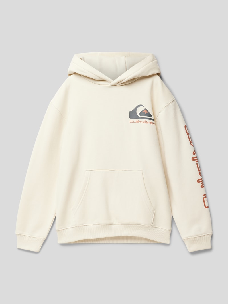 Hoodie mit Label-Details Modell 'OMNI' in offwhite