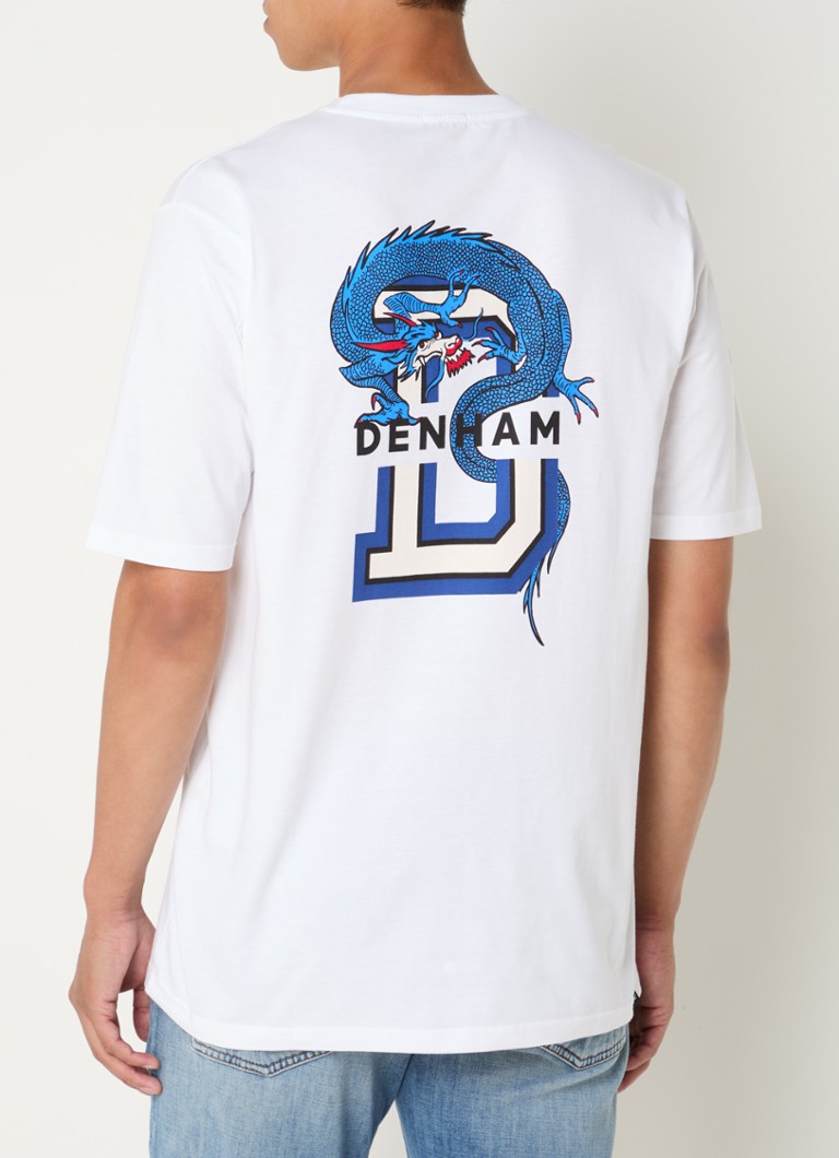 Denham Dragon -t-paita, jossa logo ja painatus takana