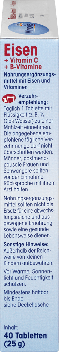 Eisen + Vitamin C + B-Vitamine, Tabletten, 40 St., 25 g