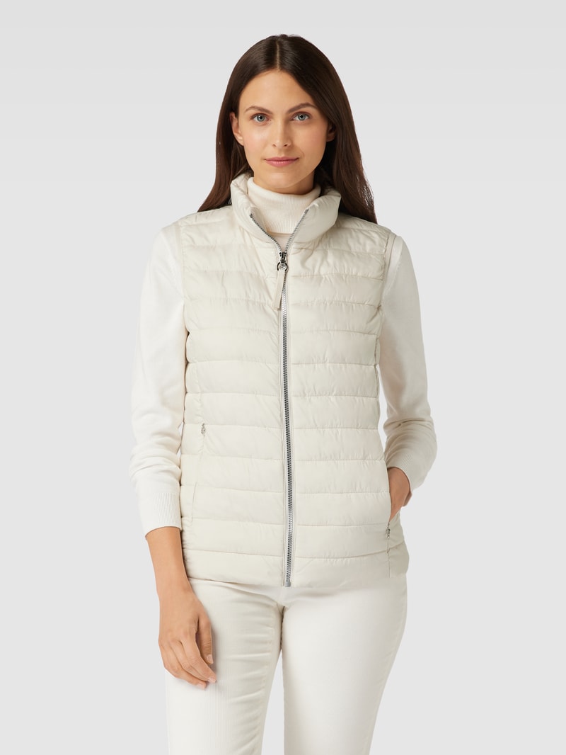 Steppweste mit Stehkragen in offwhite