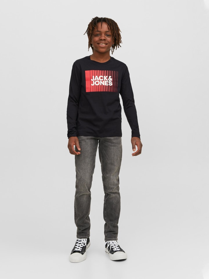 JACK & JONES Junior Langarmshirt in black günstig kaufen