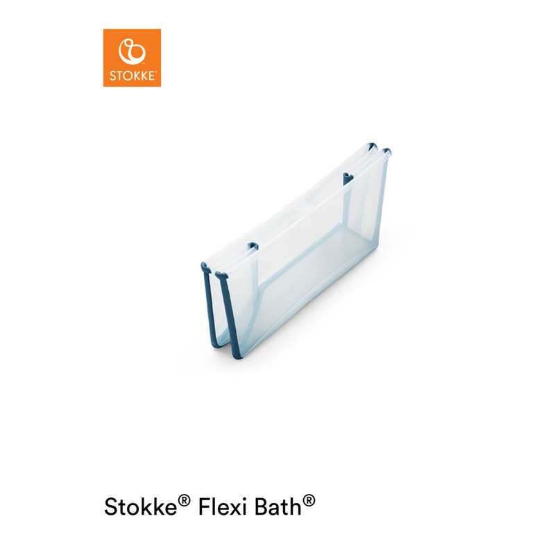 Baignoire pliable flexibath transparente et bleue Stokke