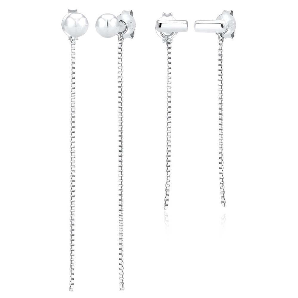 Elli Elli Boucles d'Oreilles Chaîne Trend Blogger Minimal Boucles d'Oreilles Femme - ( Boucles d'oreilles